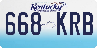 KY license plate 668KRB