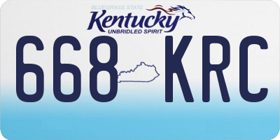 KY license plate 668KRC