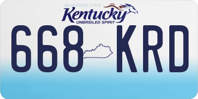KY license plate 668KRD