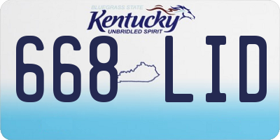 KY license plate 668LID