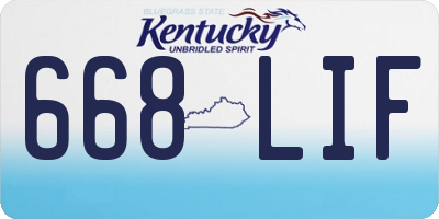 KY license plate 668LIF