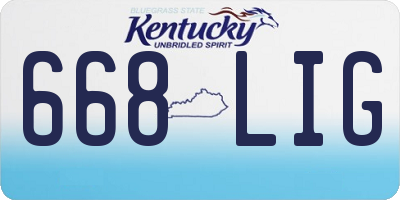 KY license plate 668LIG
