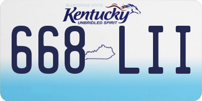 KY license plate 668LII