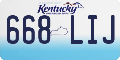 KY license plate 668LIJ