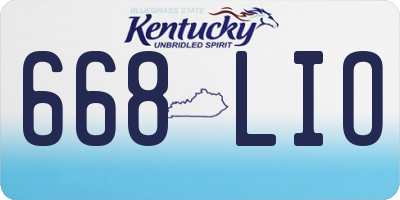 KY license plate 668LIO