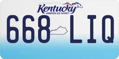 KY license plate 668LIQ