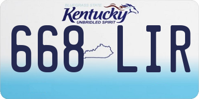 KY license plate 668LIR
