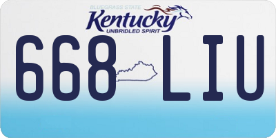 KY license plate 668LIU