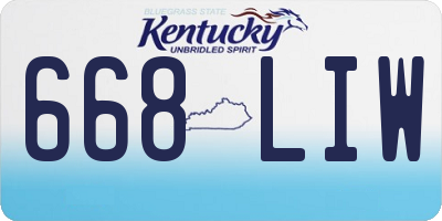 KY license plate 668LIW