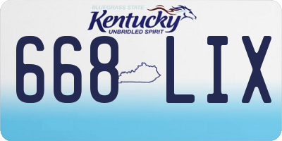 KY license plate 668LIX