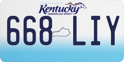 KY license plate 668LIY