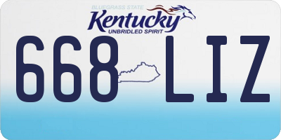 KY license plate 668LIZ