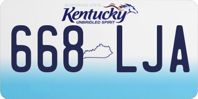 KY license plate 668LJA