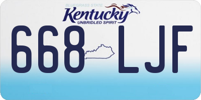 KY license plate 668LJF