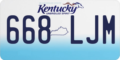 KY license plate 668LJM