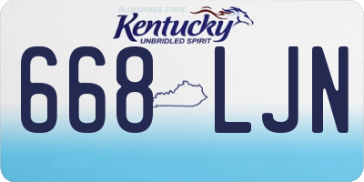 KY license plate 668LJN