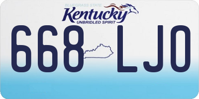 KY license plate 668LJO