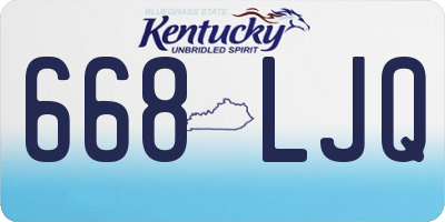 KY license plate 668LJQ
