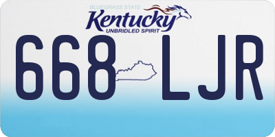 KY license plate 668LJR