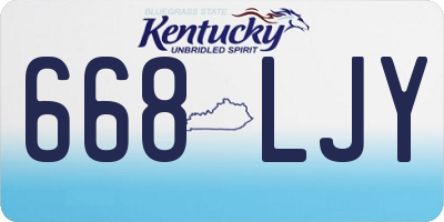KY license plate 668LJY