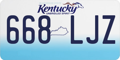 KY license plate 668LJZ