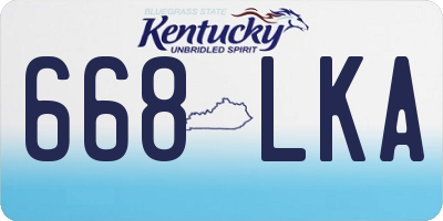 KY license plate 668LKA