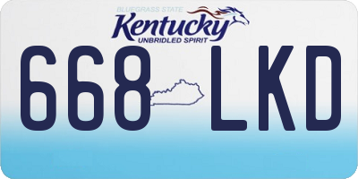 KY license plate 668LKD