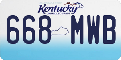 KY license plate 668MWB