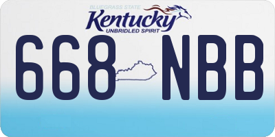 KY license plate 668NBB