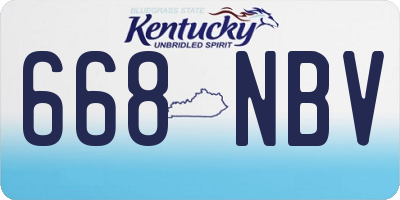 KY license plate 668NBV