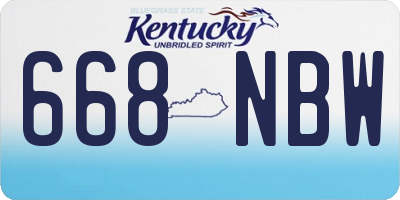 KY license plate 668NBW