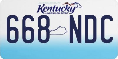 KY license plate 668NDC