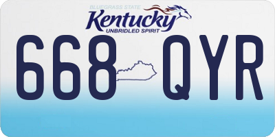 KY license plate 668QYR