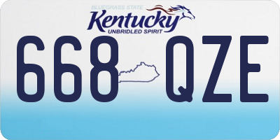 KY license plate 668QZE