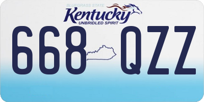 KY license plate 668QZZ