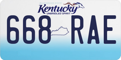 KY license plate 668RAE