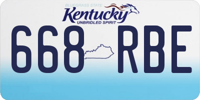 KY license plate 668RBE