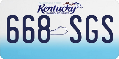 KY license plate 668SGS