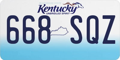KY license plate 668SQZ