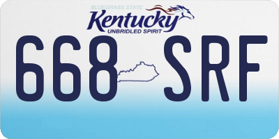 KY license plate 668SRF