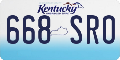 KY license plate 668SRO