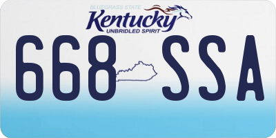 KY license plate 668SSA