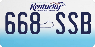 KY license plate 668SSB