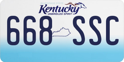 KY license plate 668SSC