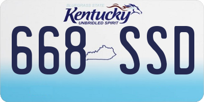 KY license plate 668SSD