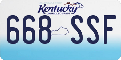 KY license plate 668SSF