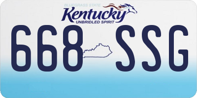KY license plate 668SSG