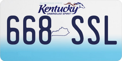 KY license plate 668SSL