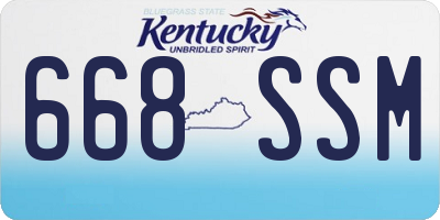 KY license plate 668SSM