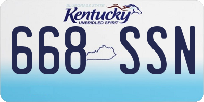 KY license plate 668SSN